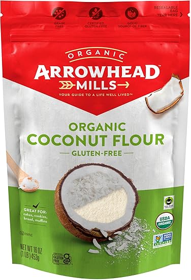 Arrowhead Mills Organic Gluten Free Coconut Flour, 16 oz Bag