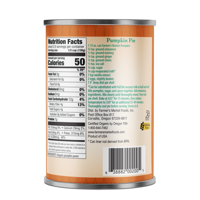 Farmer's Market ~ Organic Pumpkin Puree