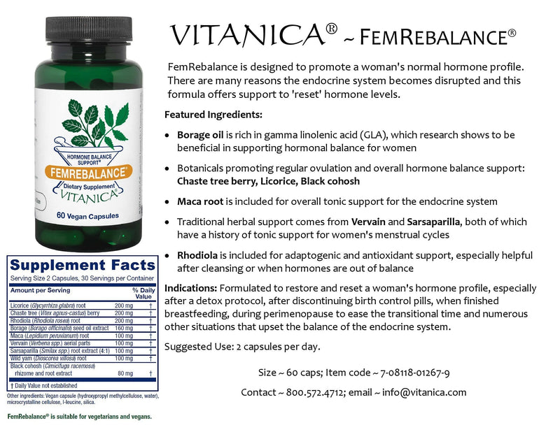 FemRebalance® ~ Hormone Balance Support ~ 60 capsules