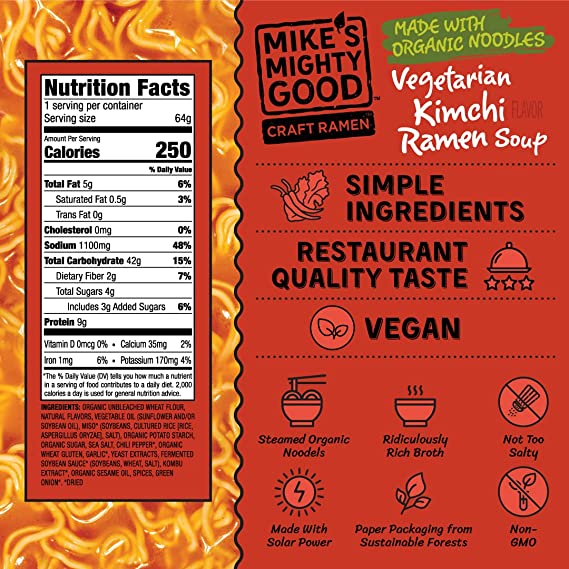 Vegetarian Kimchi Ramen Pillow Pack