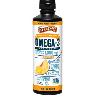 Seriously Delicious® Omega-3 Fish Oil Mango Peach Smoothie + Vit. D