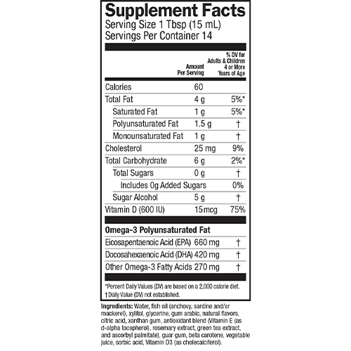 Seriously Delicious® Omega-3 Fish Oil Mango Peach Smoothie + Vit. D