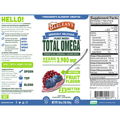 Seriously Delicious® Total Omega® Vegan Pomegranate Blueberry Smoothie