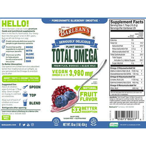 Seriously Delicious® Total Omega® Vegan Pomegranate Blueberry Smoothie